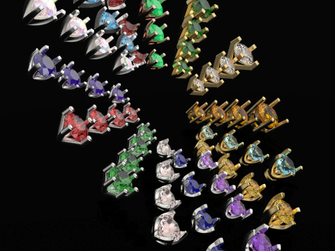 Stud earring style 3D Print Model
