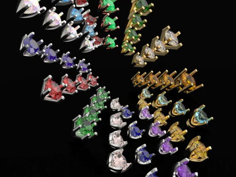 Stud earring style 3D Print Model