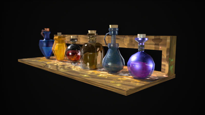 Alchemy Potion 3D Set 3D Модель .c4d .max .obj .3ds .fbx .stl .blend