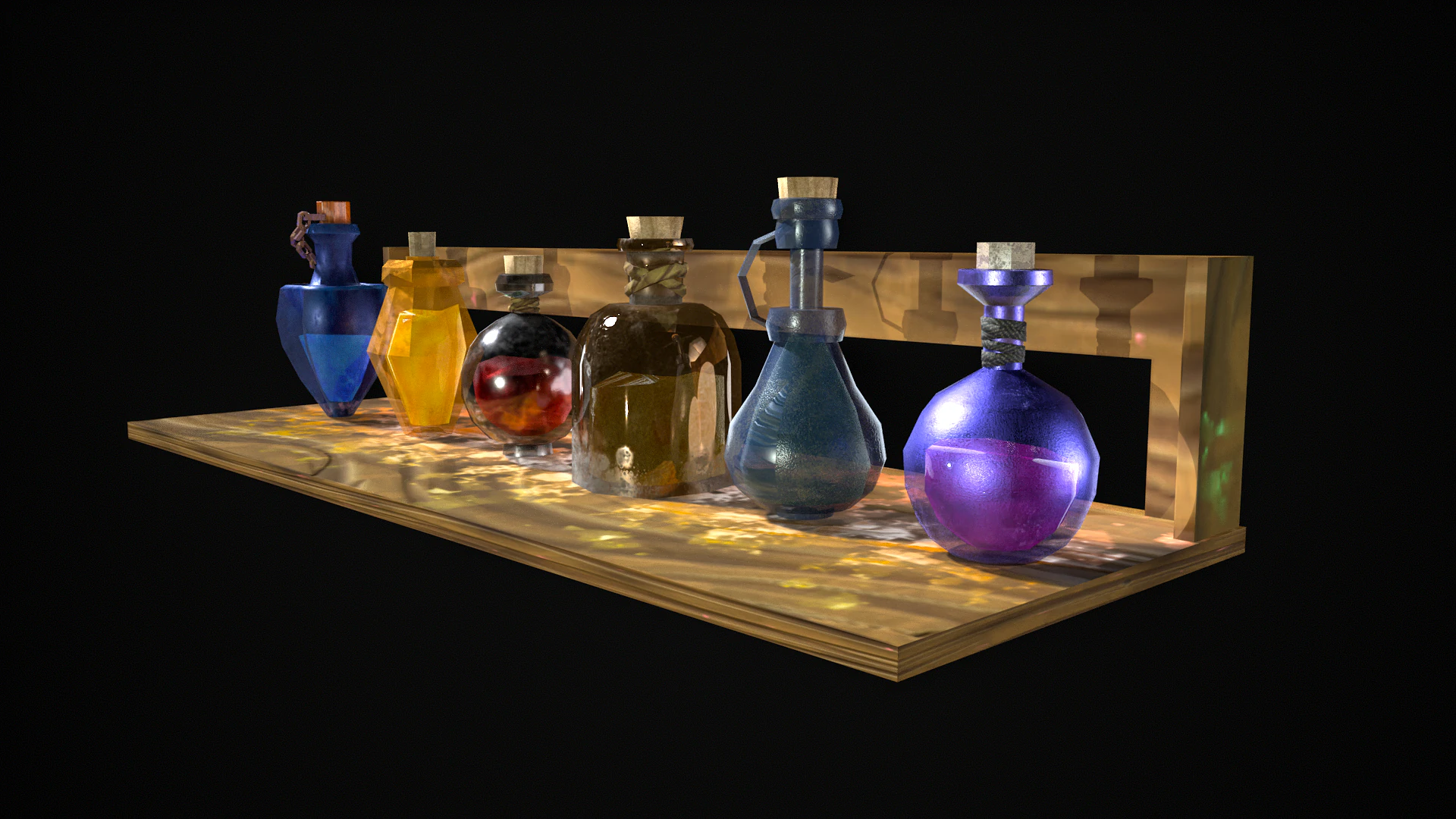 Alchemy Potion 3D Set 3D Model .c4d .max .obj .3ds .fbx .stl .blend 
