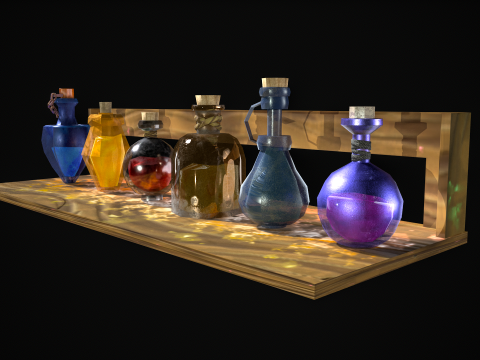 Alchemy Potion 3D Set 3Dモデル
