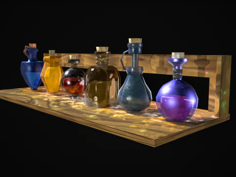 कीमिया पोशन 3डी सेट 3D मॉडल