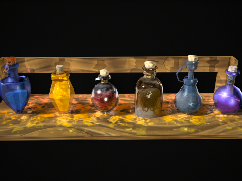 Alchemy Potion 3D Set 3D Модель