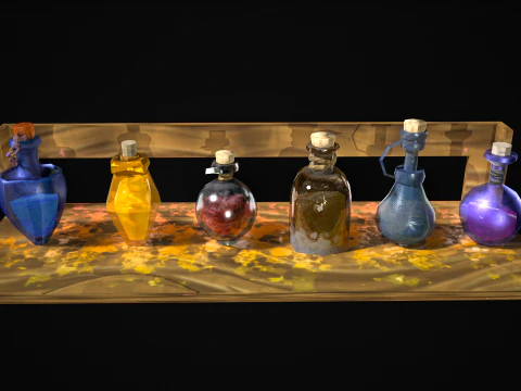 Alchemy Potion 3D Set 3D Model