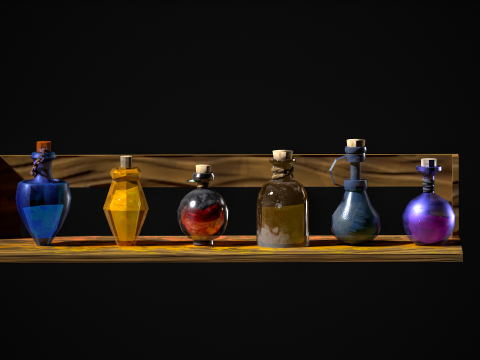 Alchemy Potion 3D Set 3D Модель