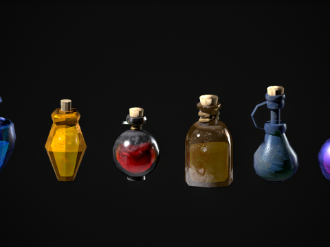 Alchemy Potion 3D Set 3D Модель