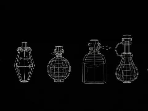 Alchemy Potion 3D Set 3D Model