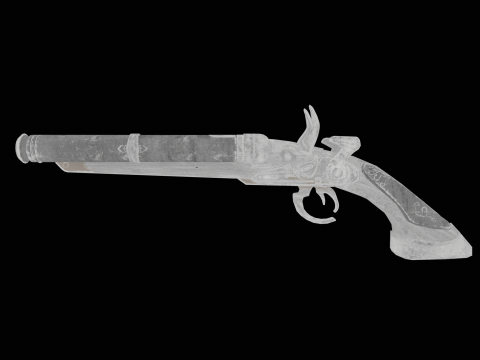 Flintlock Pistol-Shotgun Hybrid Game Ready 3D Weapon 3Dモデル