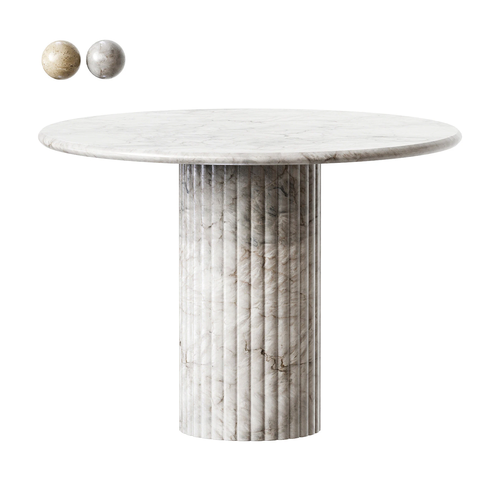 Four Hands Oranda Round Dining Table 3D Model .c4d .max .obj .3ds .fbx .stl .blend