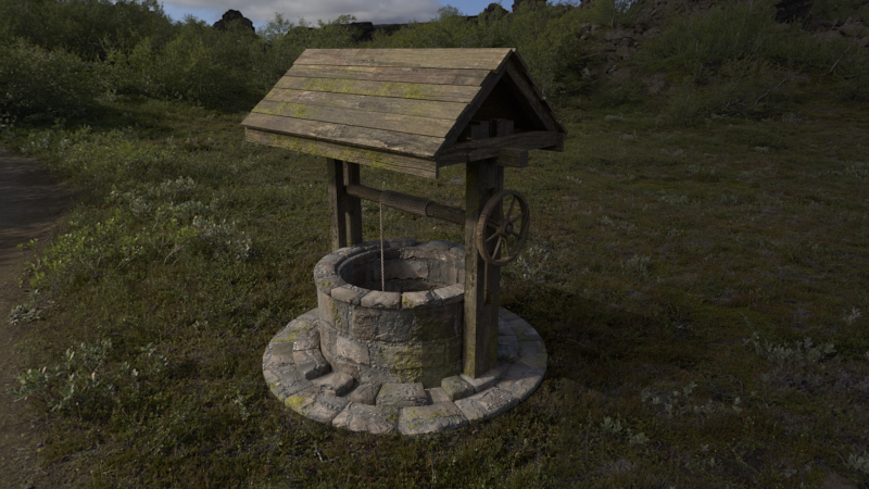 Medieval Well 3D Модель .c4d .max .obj .3ds .fbx .stl .blend 
