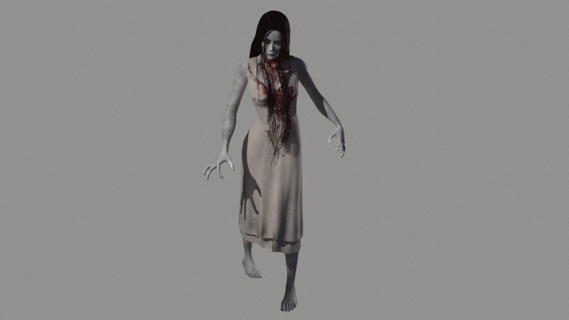 Ghost Woman 3D Model .c4d .max .obj .3ds .fbx .stl .blend