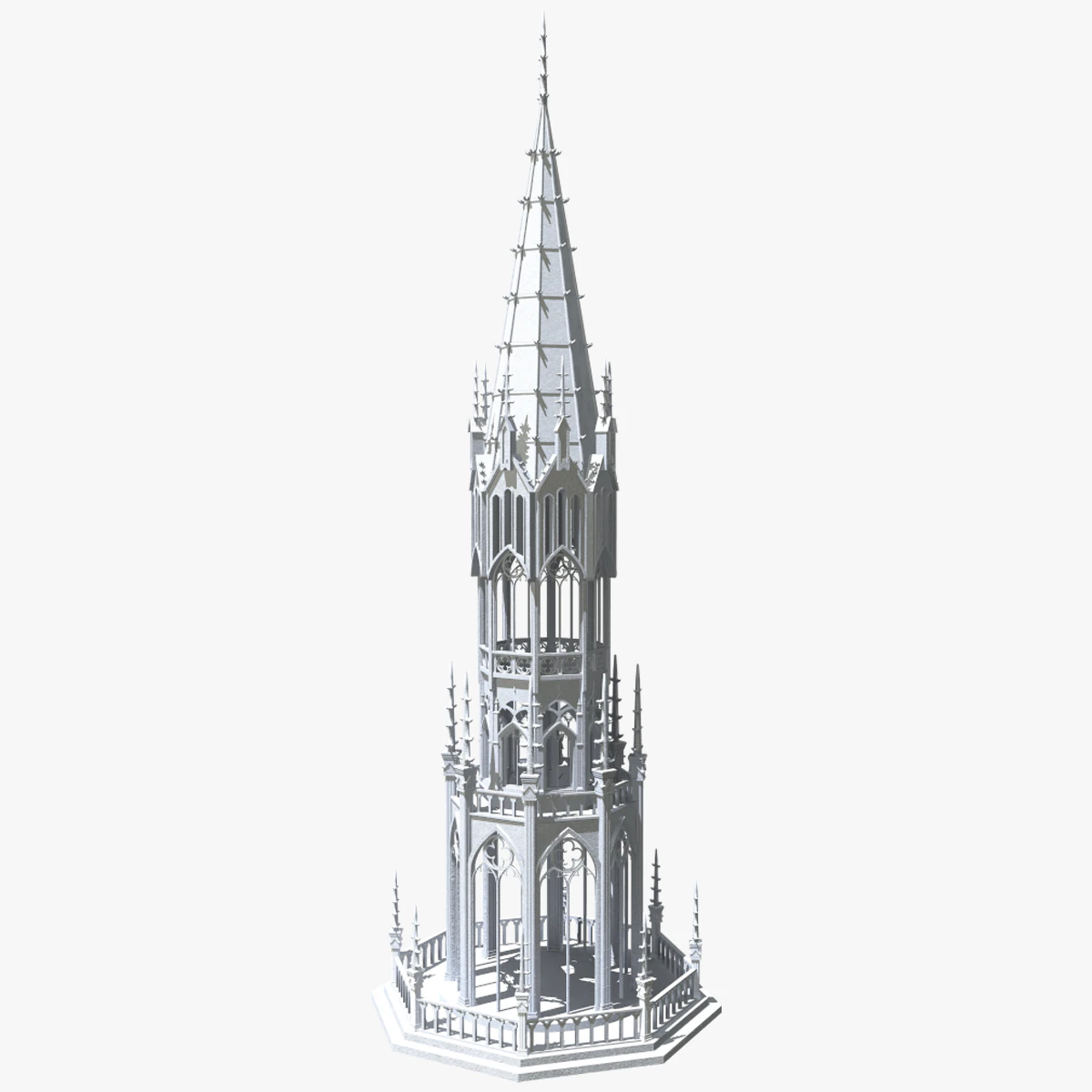 Gothic Tower 3D Model .c4d .max .obj .3ds .fbx .stl .blend