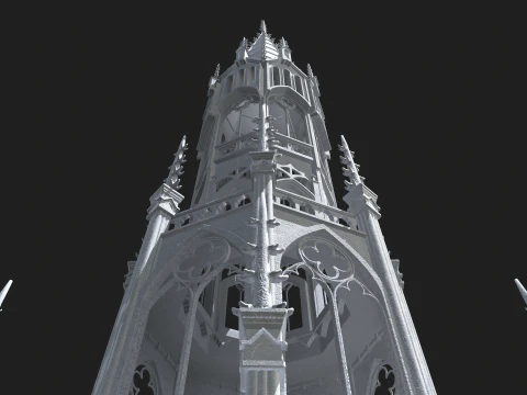 Gothic Tower 3D Model