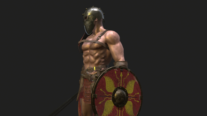 Gladiator 3D Model .c4d .max .obj .3ds .fbx .stl .blend 
