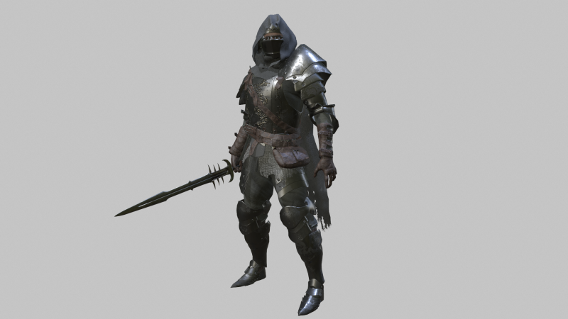 Hooded Knight 3D Model .c4d .max .obj .3ds .fbx .stl .blend 