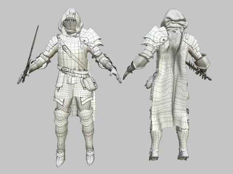 Hooded Knight 3D Model