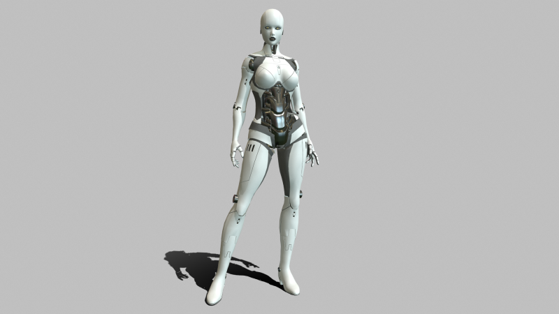 Gadis Android Model 3D .c4d .max .obj .3ds .fbx .stl .blend 