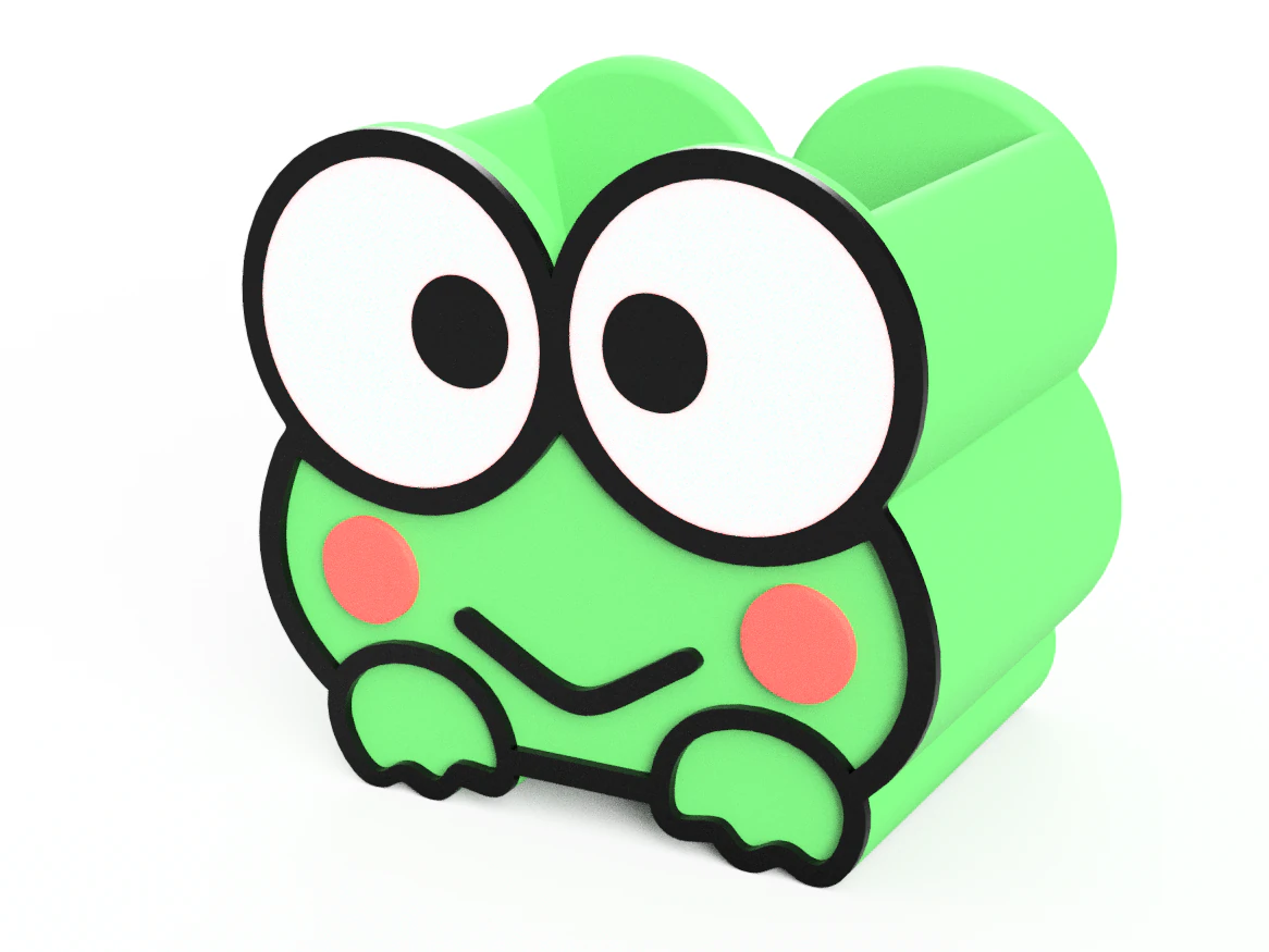 Porta Lapiceros Sapito Kawaii Organiza tu Escritorio con Estilo 3D Print Model .c4d .max .obj .3ds .fbx .stl .blend
