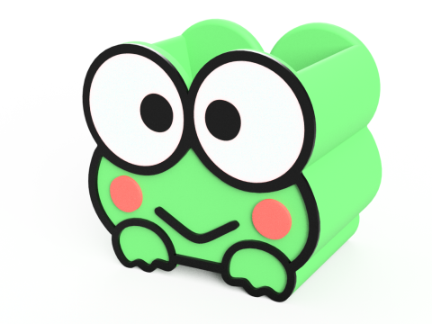 Porta Lapiceros Sapito Kawaii Organiza seu Escritorio com Estilo Modelo de Impressão 3D