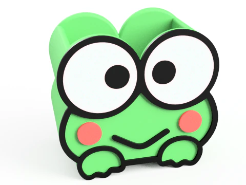 Porta Lapiceros Sapito Kawaii Organiza tu Escritorio con Estilo 3D Print Model