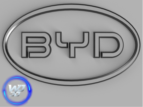 Emblema tipo BYD e modello 3D STL per l'impronta Modello di stampa 3D