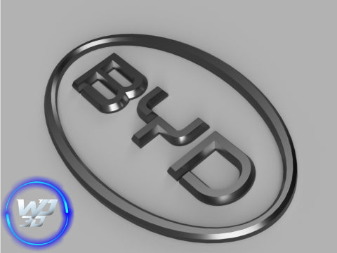 Typisches BYD-Emblem und 3D-STL-Modell für den Druck 3D Druckmodell