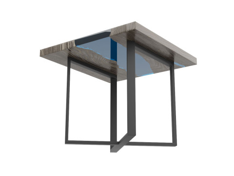Wooden Tables with Epoxy Resin set 3D 모델