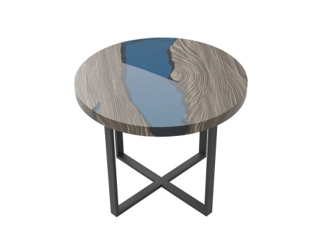 Wooden Tables with Epoxy Resin set 3D 모델