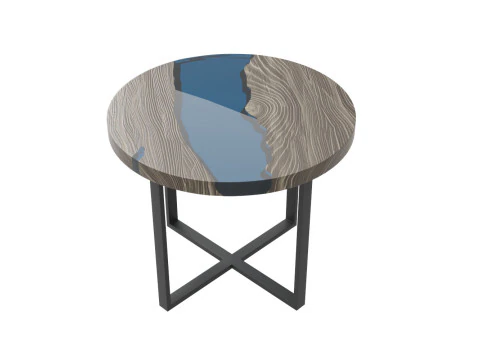 Wooden Tables with Epoxy Resin set 3D Model
