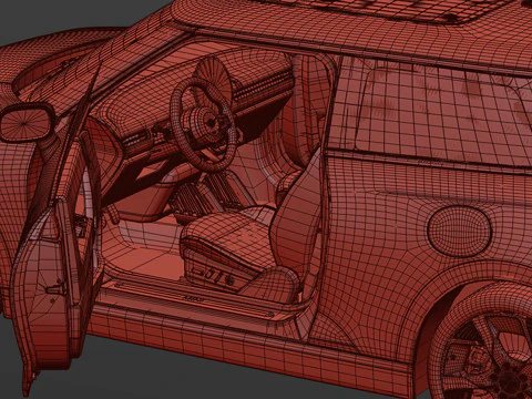 Mini 2024 cooper with Interior 3D Model