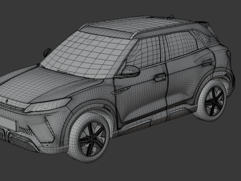 BYD Yuan Up 2024 with Interior 3D Модель