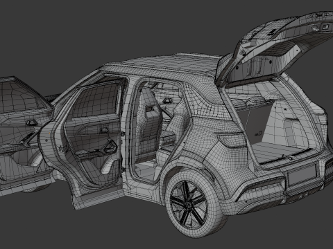 BYD Yuan Up 2024 with Interior 3D Модель