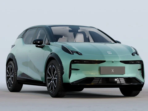 Zeekr X 2025 з інтер'єром 3D Модель