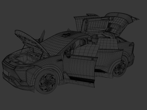 HiPhi Y with interior 3D Model