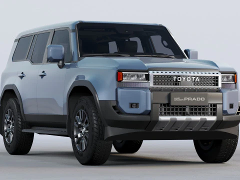 इंटीरियर के साथ टोयोटा लैंड क्रूजर प्राडो 2025 3D मॉडल