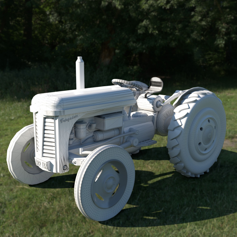 Ferguson Tractor Only Model 3D मॉडल .c4d .max .obj .3ds .fbx .stl .blend 