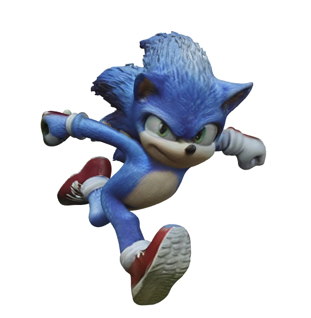 Sonic Movie Running Pose 3D Model .c4d .max .obj .3ds .fbx .stl .blend