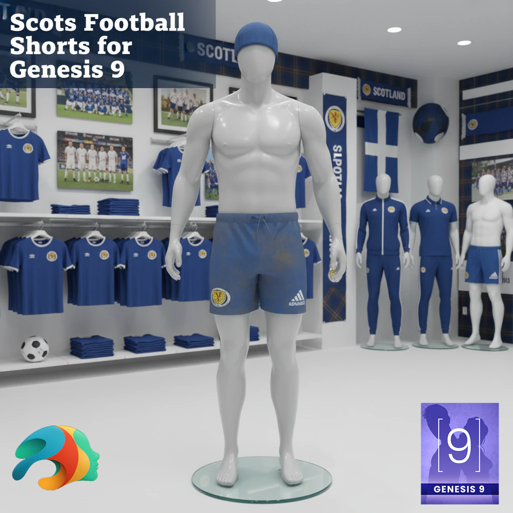 Scots Shorts G9 3D Model .c4d .max .obj .3ds .fbx .stl .blend 