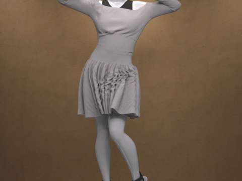 Knit Dress Outfit for Genesis 9 3D Модель