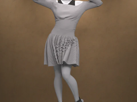 창세기 9의 니트 드레스 의상 3D 모델