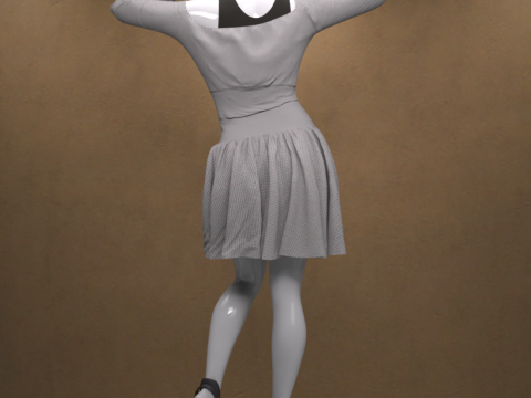 창세기 9의 니트 드레스 의상 3D 모델