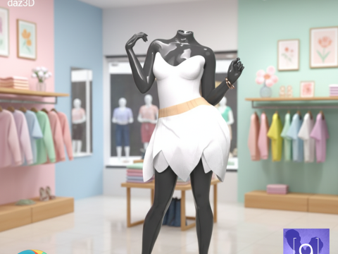 Lilylight Dress Outfit for Genesis 9 Modello 3D