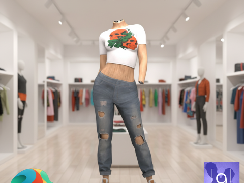 Urban Female Outfit for Genesis 9 3D Model