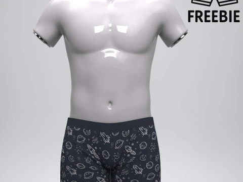 Pantaloncini boxer spaziali per Genesis 9 Omaggio Modello 3D