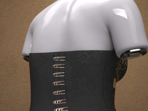 Black Corset for Genesis 9 3D मॉडल