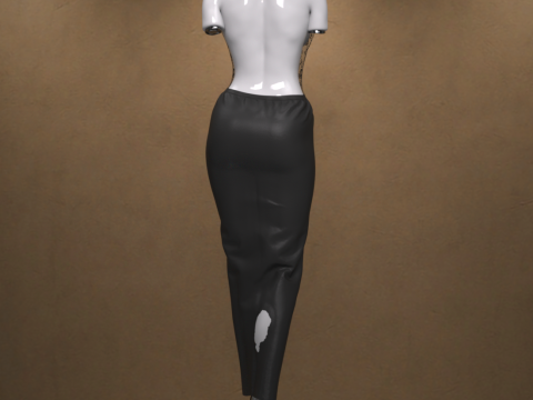 Back-Open Dress with Heels for Genesis 9 3D Модель