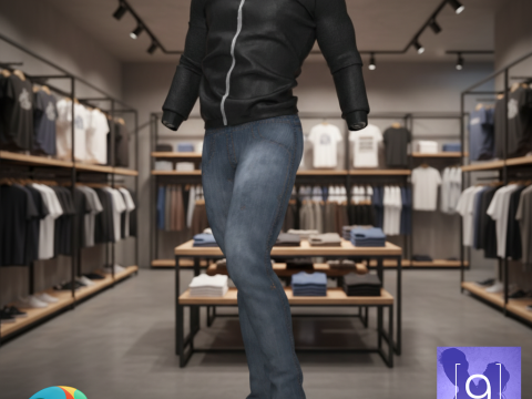 Bomber Jacket Outfit for Genesis 9 3D मॉडल