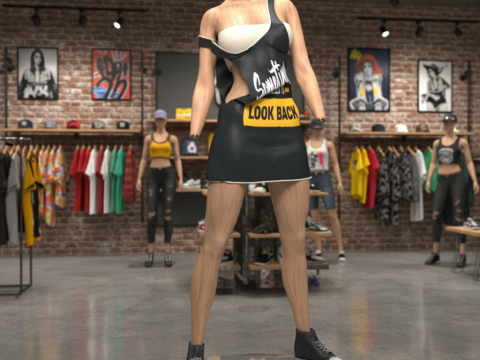 Bandeau Dress Outfit for Genesis 9 3D Model
