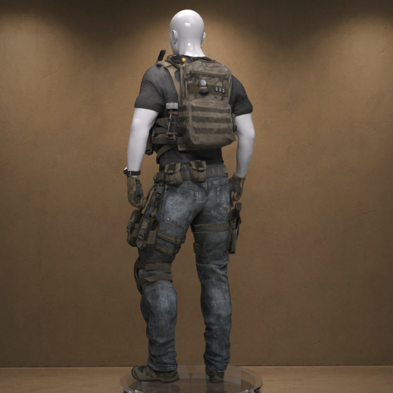 Bravo S Outfit for Genesis 9 3D Модель .c4d .max .obj .3ds .fbx .stl .blend