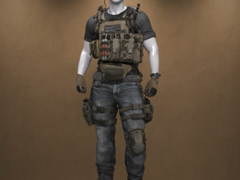 Bravo S Outfit for Genesis 9 3D Модель